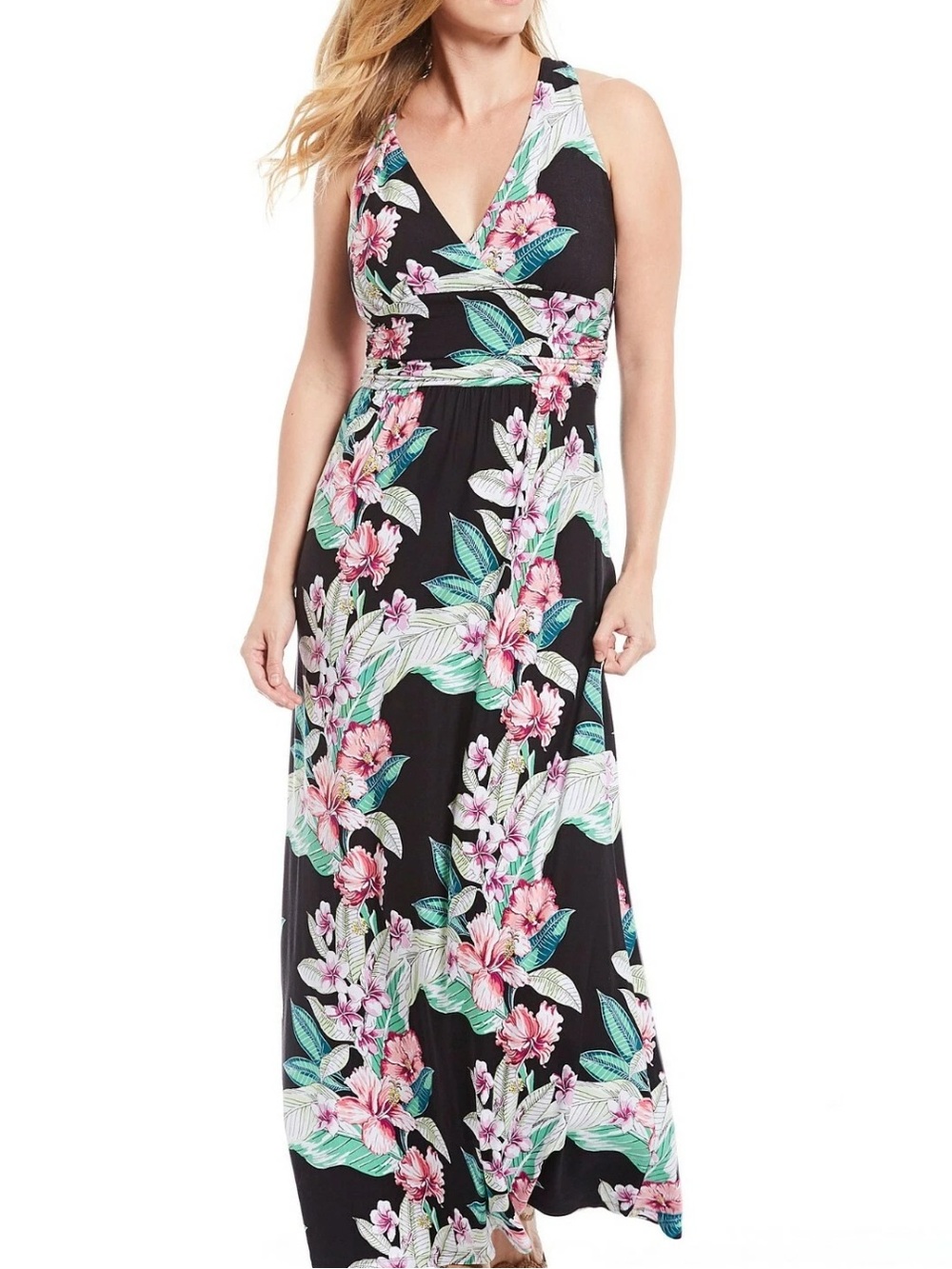 Tommy Bahama Maria Mambo halter maxi dress- tropical floral vacation resortwear